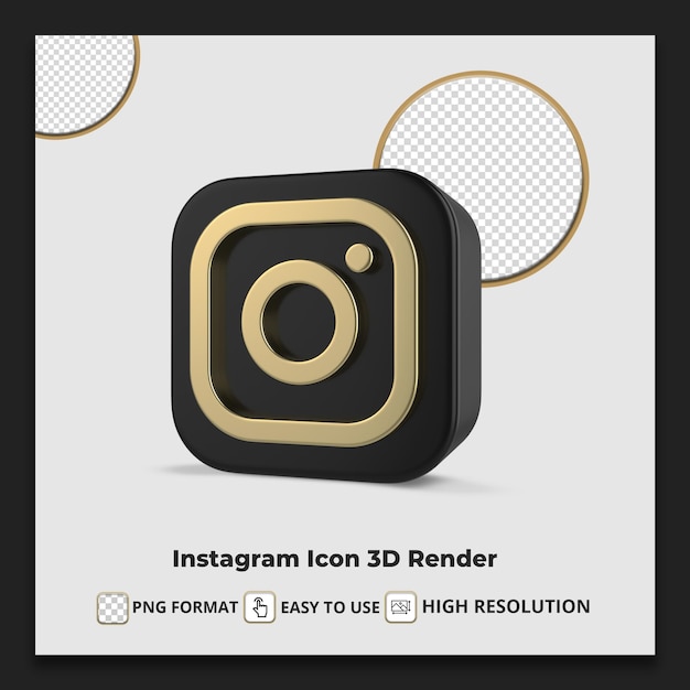 Значок instagram 3d визуализации
