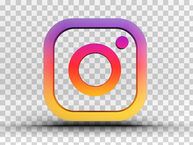 PSD instagram 아이콘 3d 렌더링