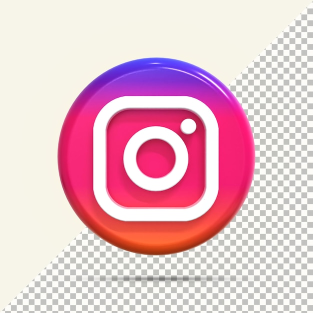 PSD instagram  icon in 3d rendering for composition