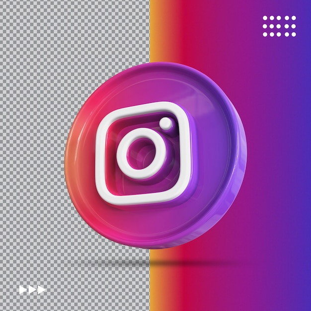 Icona di instagram 3d social media concept