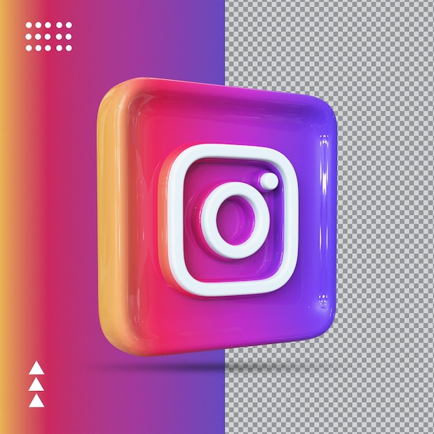 Значок instagram 3d социальные сети