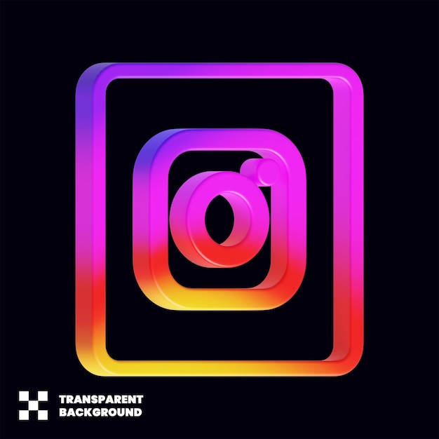 PSD icona di instagram 3d