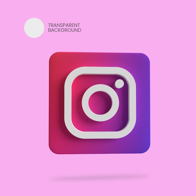 PSD instagram icon render 3d