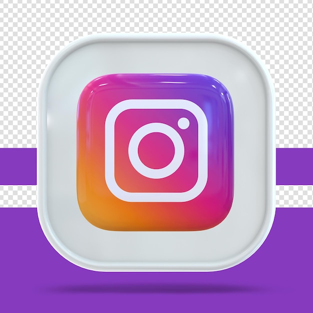 PSD instagram icon social media 3d concept