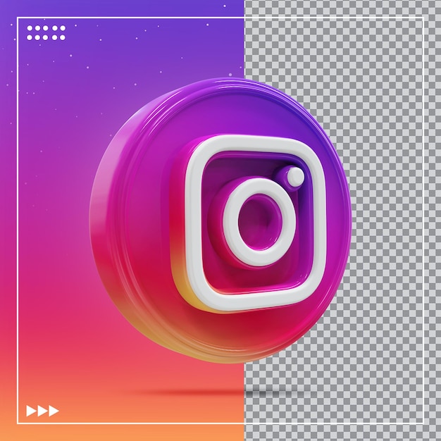 Instagramアイコンソーシャルメディア3Dコンセプト
