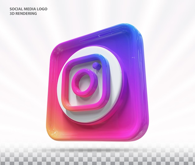 PSD rendering 3d dei social media dell'icona di instagram