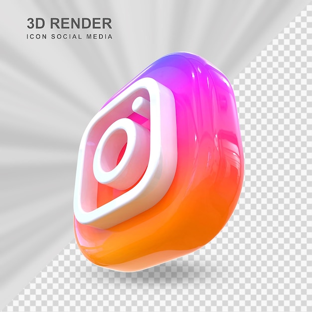 Значок instagram социальные сети 3d