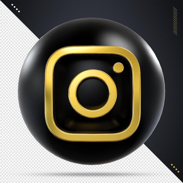 PSD instagram icon social media black and gold styles