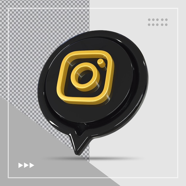 Instagram icon style gold and black creative concept