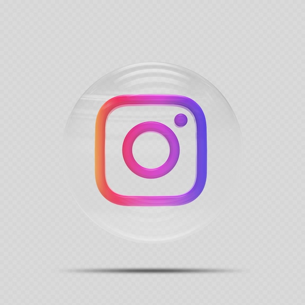 Icona di instagram con stile in vetro