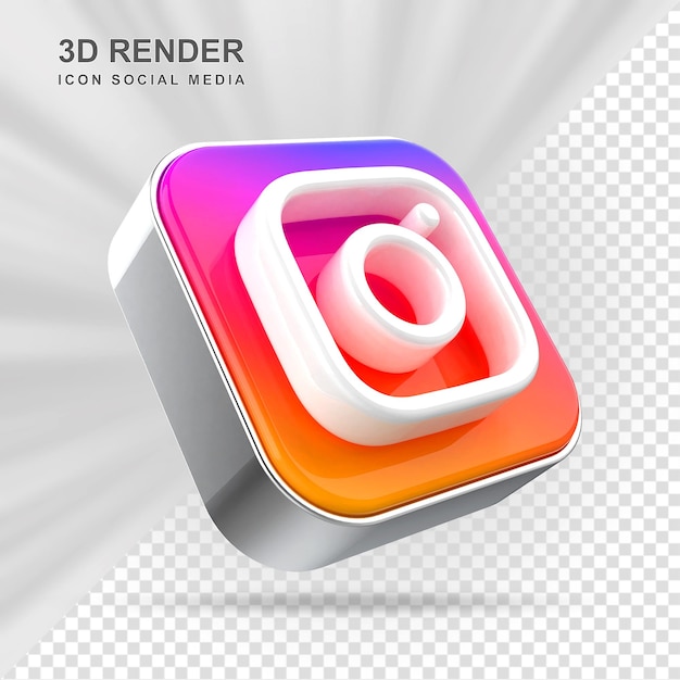 Instagram ikona mediów społecznościowych 3d