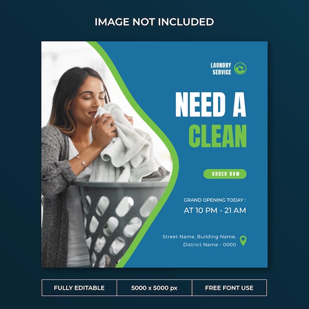 Instagram-innlegg for klesvask – mal for sosiale medier