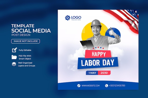 Instagram-innleggsmal for Labor Day