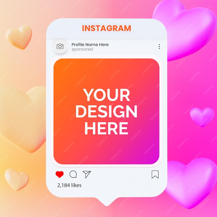  Instagram interface for social media post mockup