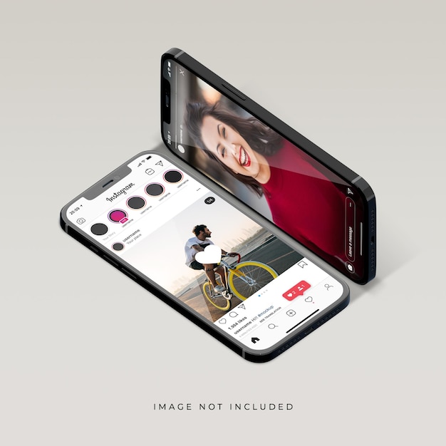 Instagram-interface van telefoonmodelontwerp