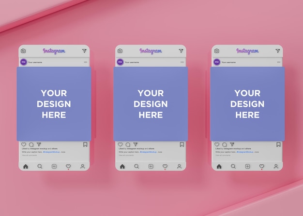 Instagram-interface voor mockup op sociale media