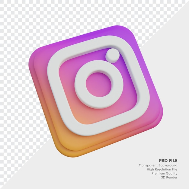 Instagram isometrische 3D-stijl logo concept pictogram in ronde hoek vierkant geïsoleerd