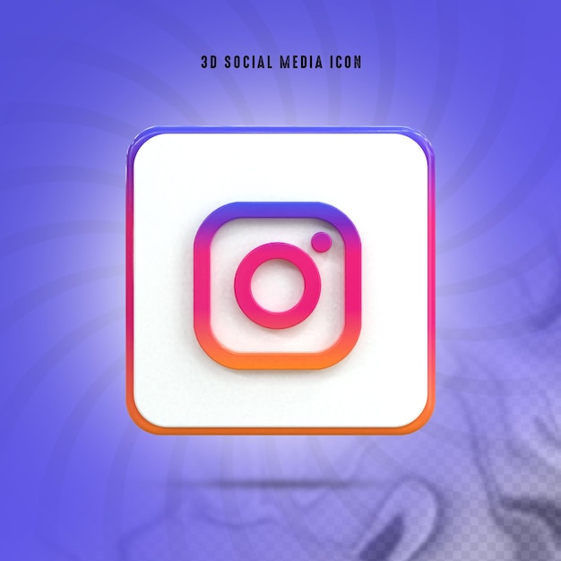 Instagram Kolorowe Błyszczące Logo 3d I Projektowanie Ikon 3d W Mediach Społecznościowych