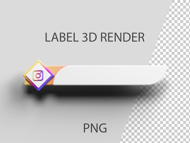 PSD instagram label 3d render png