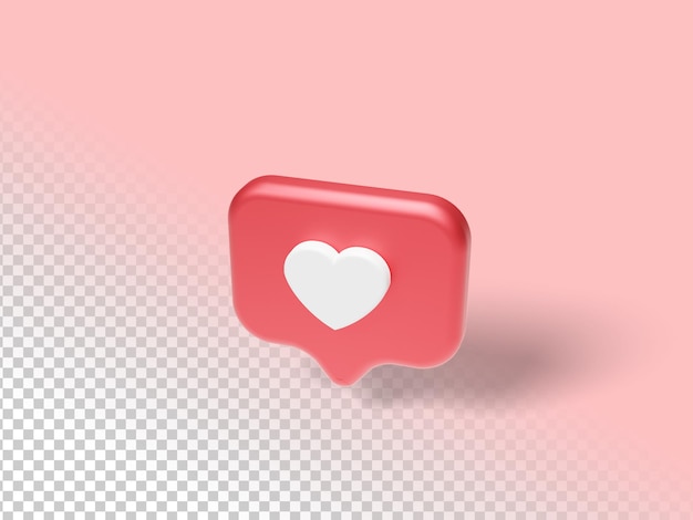 instagram like icon 3d rendering