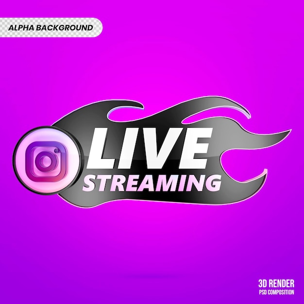 PSD instagram live 3d render