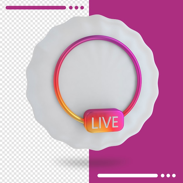 PSD instagram live 3d rendering