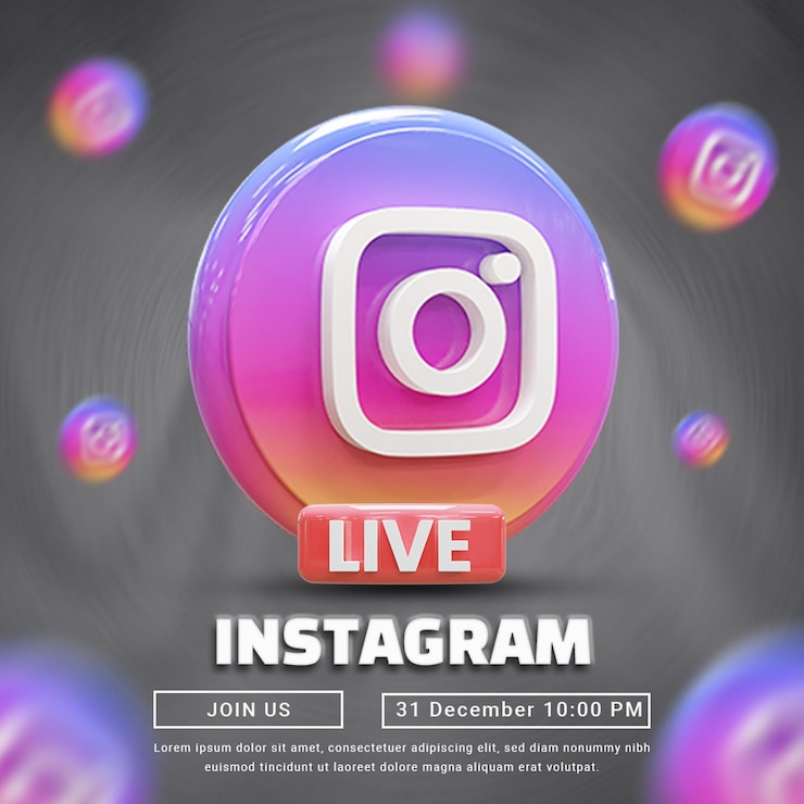 PSD шаблон рекламного поста в социальных сетях instagram live или рекламный пост в социальных сетях instagram