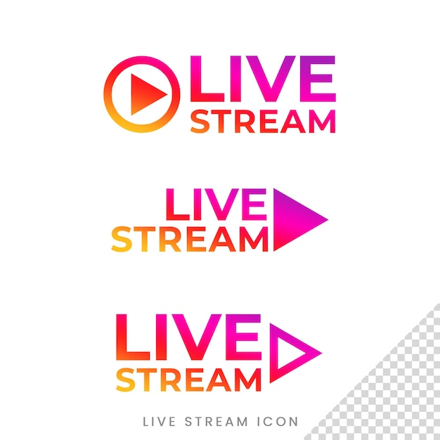 Icona del live streaming di instagram su sfondo trasparente