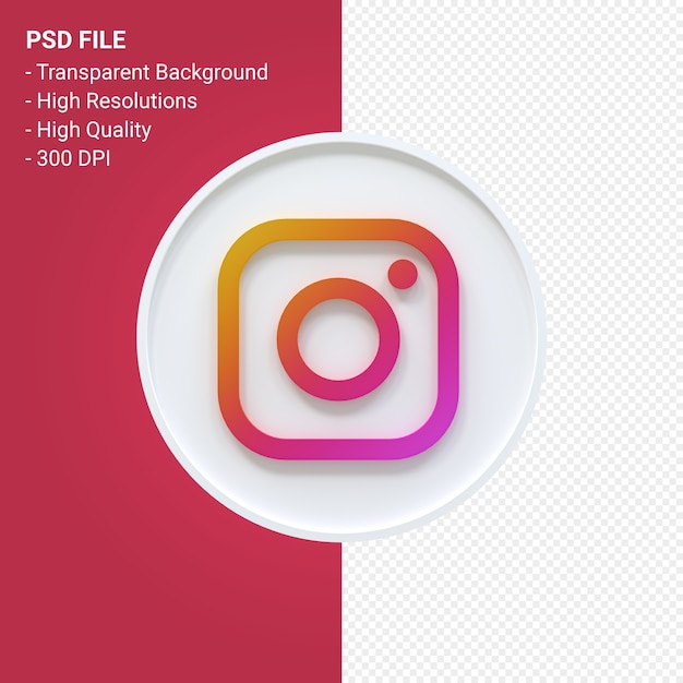 Instagram logo 3d rendering icona isolato