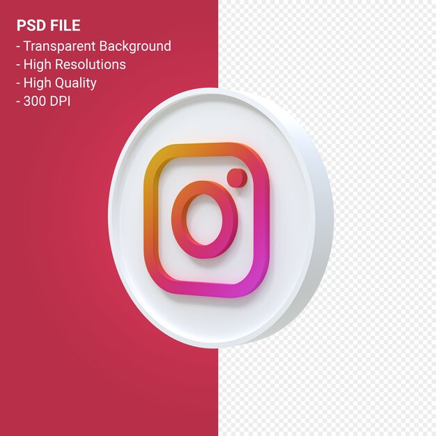 Instagram logo 3d icon rendering isolated