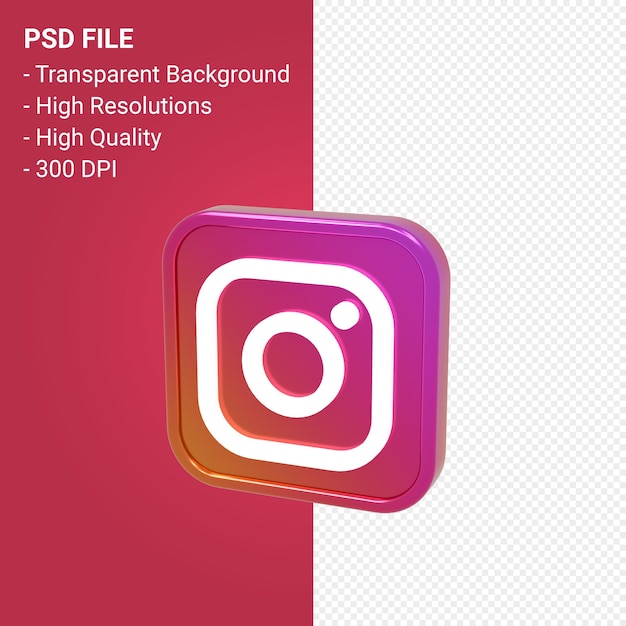 Instagram logo 3d-pictogram weergave geïsoleerd