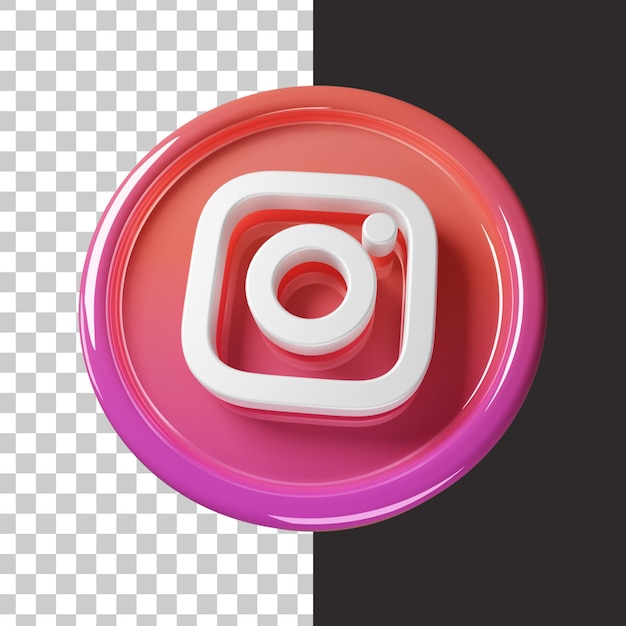 Logo di instagram nel rendering 3d