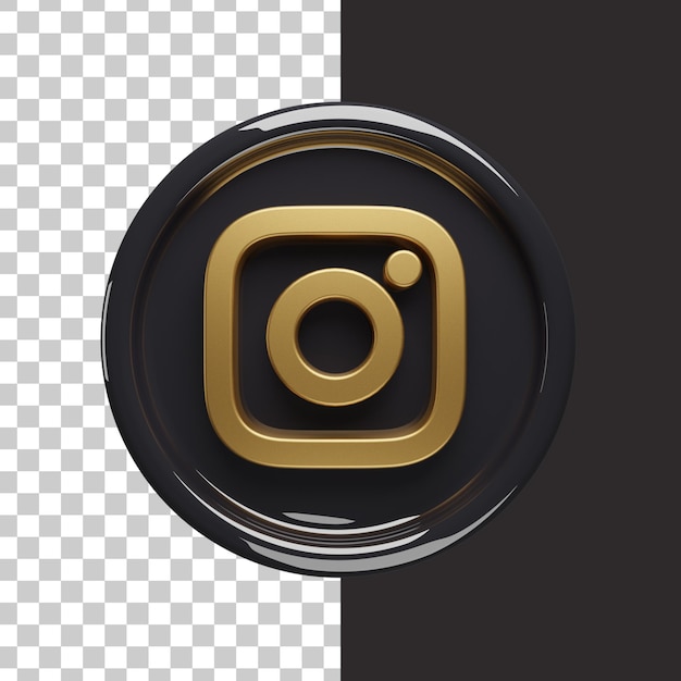 PSD instagram-logo goud 3d