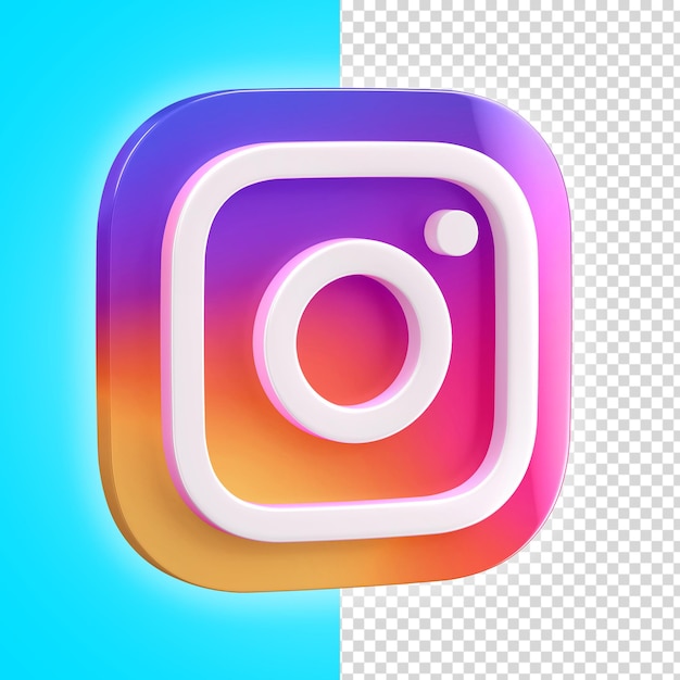 Illustrazione 3d dell'icona del logo di instagram