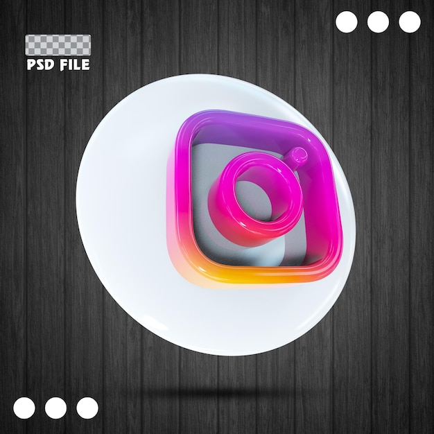 Instagram logo icon 3d social media in modern style