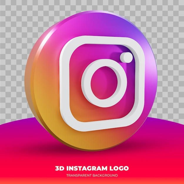 Instagram logo isolated in 3d rendering