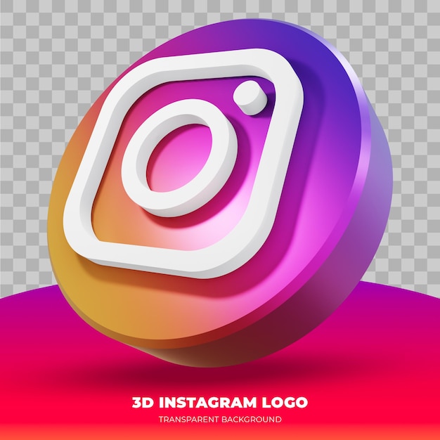 3d 렌더링에서 격리 된 Instagram 로고