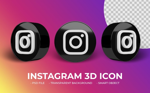 Instagram логотип социальных сетей 3d значок