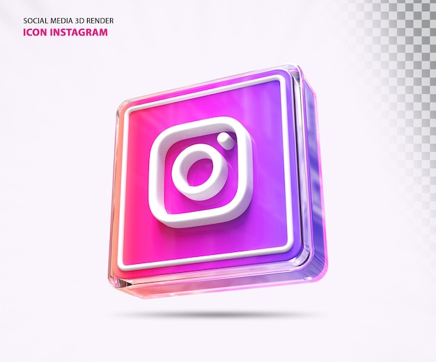 Instagram логотип социальных медиа 3d визуализации