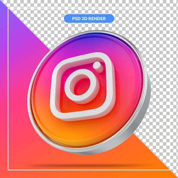 Instagram logo social media 3d styles