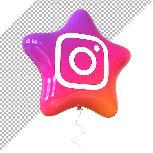 Instagramのロゴソーシャルメディアバルーンスター3d