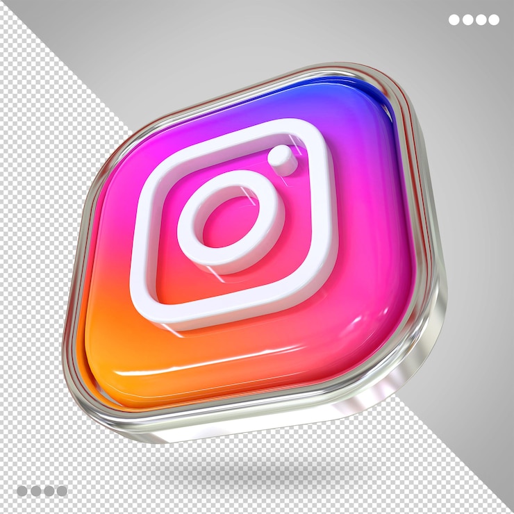 PSD instagram-logo sociale media 3d-stijlen