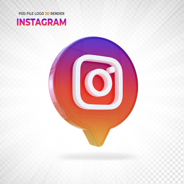 Instagram 로고 소셜 미디어 3d 렌더링