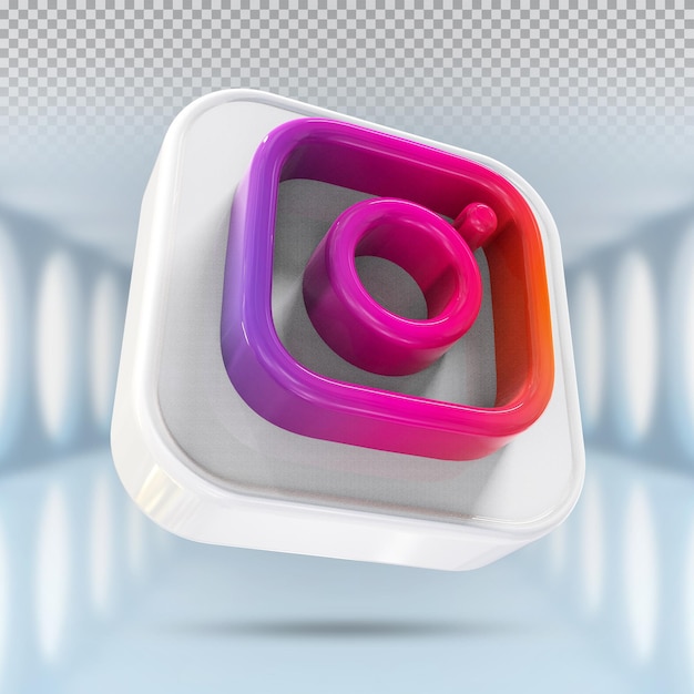 Instagram-logopictogram 3d-sociale media in modern