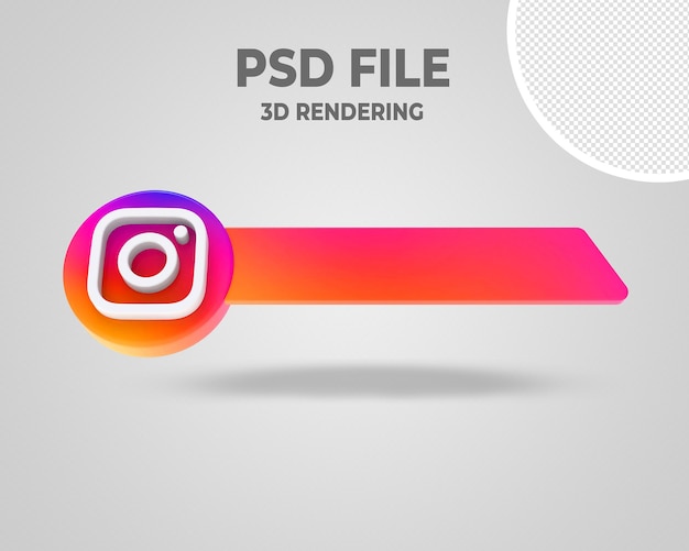 PSD instagram нижний третий баннер в 3d стиле