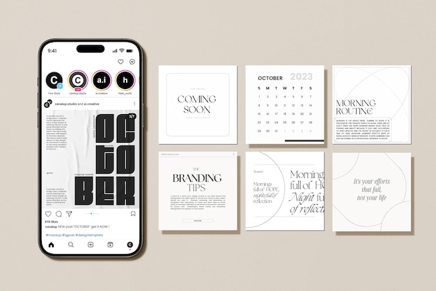 instagram makieta szablonu projektu PSD