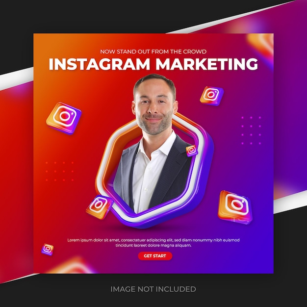 Instagram marketing social media post template