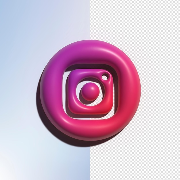 PSD instagram media społecznościowe logo 3d przezroczysty plik psd