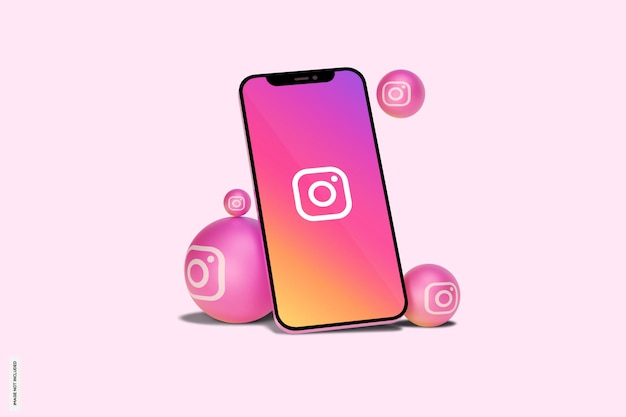 instagram on mobile phone mockup