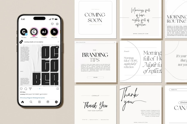 PSD instagram mockup template psd design